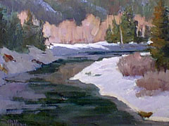 McDonald Creek Winter, by Linda Tippetts