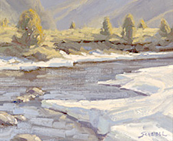 Ice on the Gallatin, by Greg Scheibel